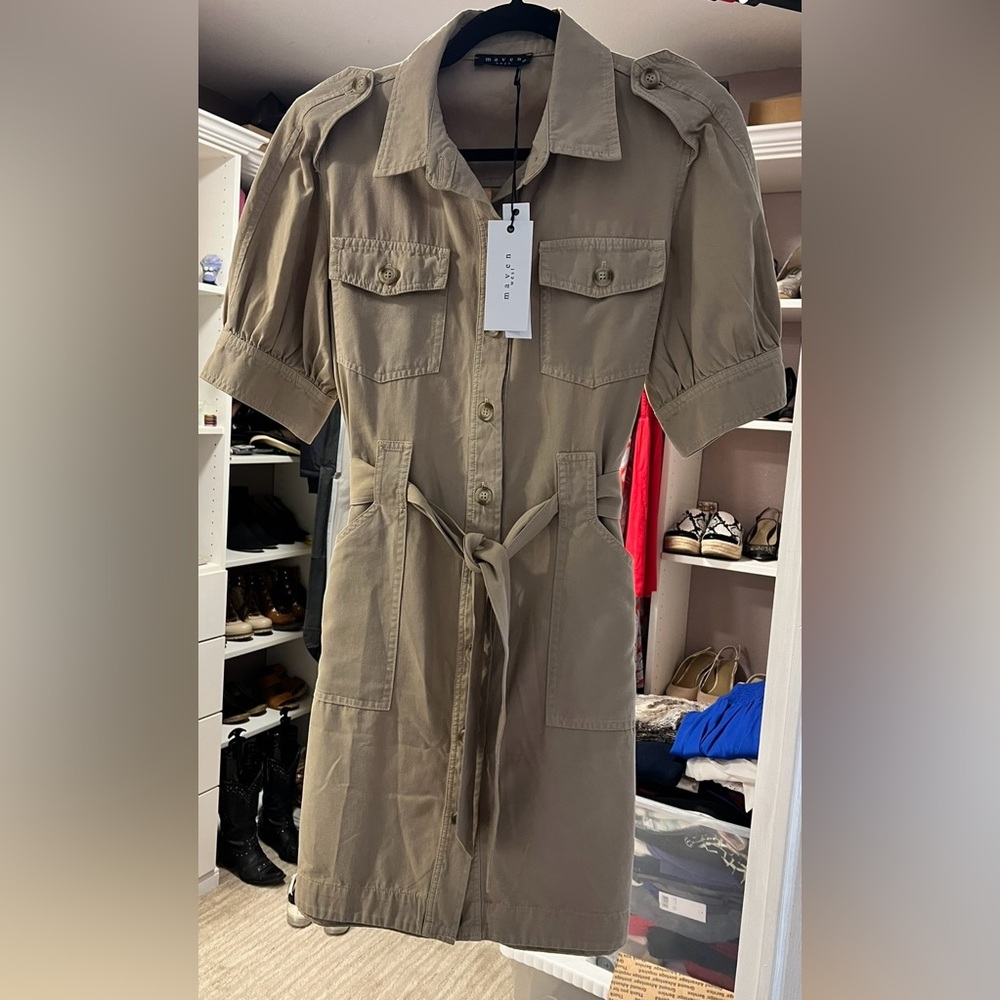 Maven West Khaki Cargo Pocket Mini Dress - Picture 5 of 7